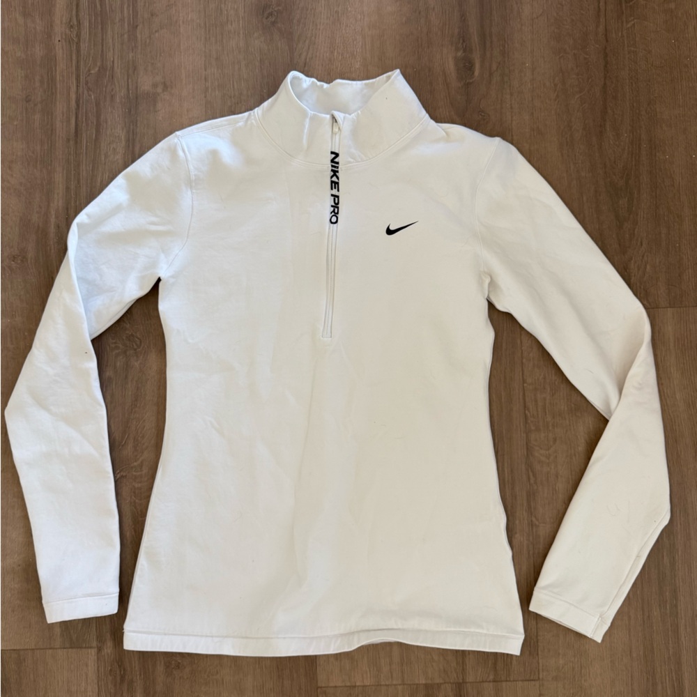 Nike Pro White Long Sleeve Pullover